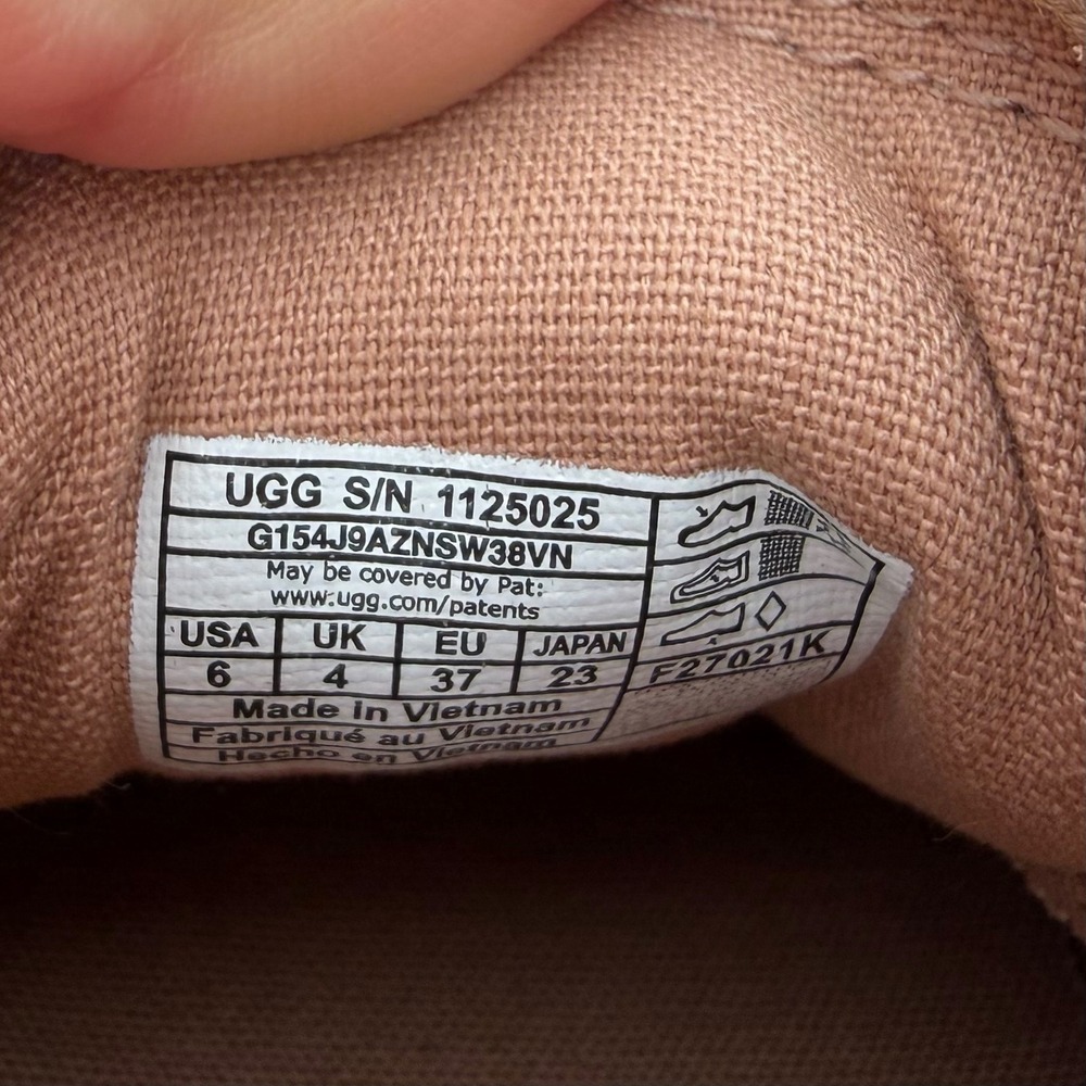 UGG Marin Lace Logo Platform Sneakers Chestnut Tan Suede 1125025 Womens 6 - Picture 12 of 15